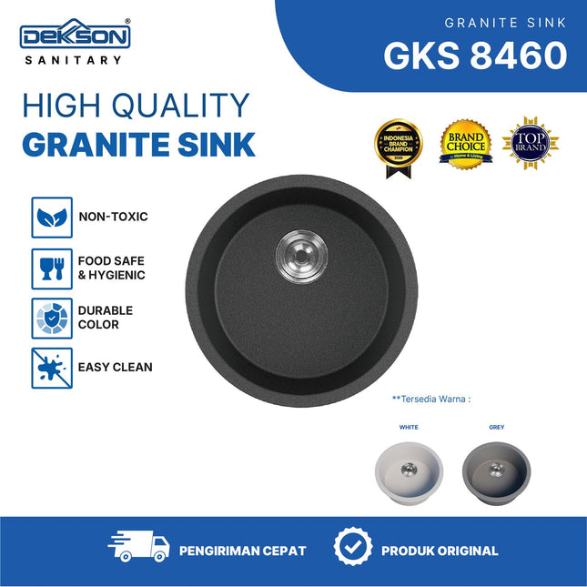 Kitchen Sink Granit Dekkson Sink Dapur Dekson Anti Gores & Tahan Panas GKS 8460