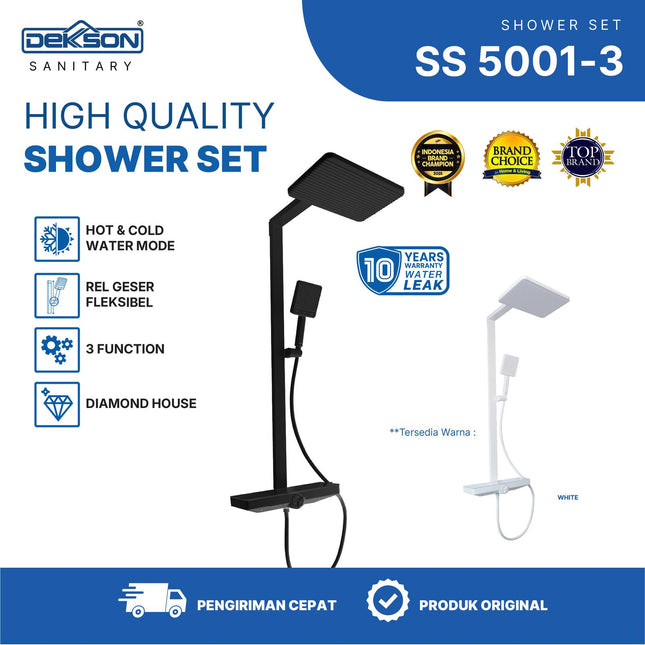Shower Set Tiang Dekkson Keran Shower Mixer Air Panas Dingin SS 5001-3
