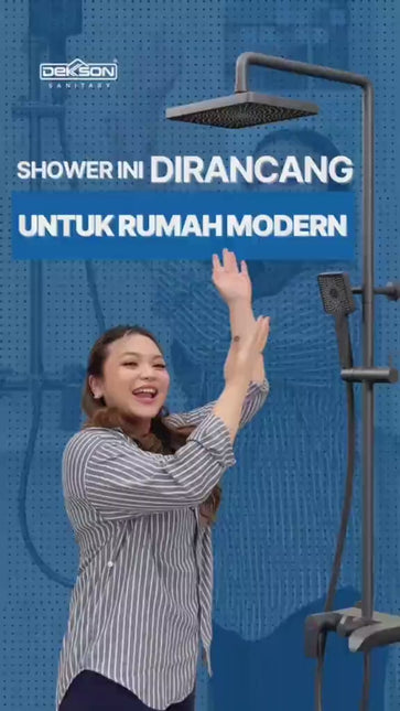 Shower Set 3 Function Dekkson SS 7828-3 CP MB Shower Tiang Set Column Mandi Keran Kran Panas Dingin Chrome Black