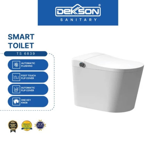 Toilet Smart Dekkson TS 6839 S TRAP White Kloset Duduk Pintar Automatic