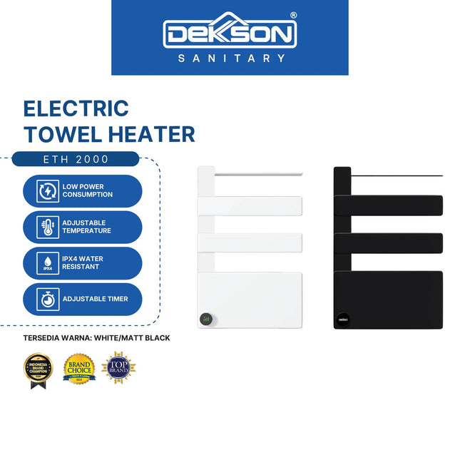 Electric Towel Heater DEKKSON - Smart Towel Dryer Rak Pengering Handuk Elektrik ETH 2000