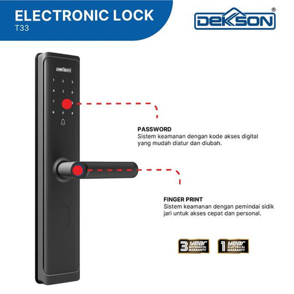 Digital Lock Dekkson DKS EL T33 Grey