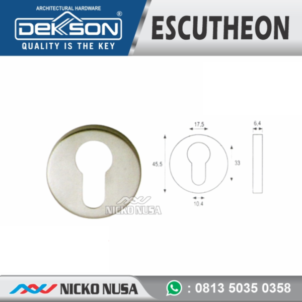 Cover Tutup Ring Kunci Bulat Escutcheon ESCN 855 SSS Dekkson - Gambar 3