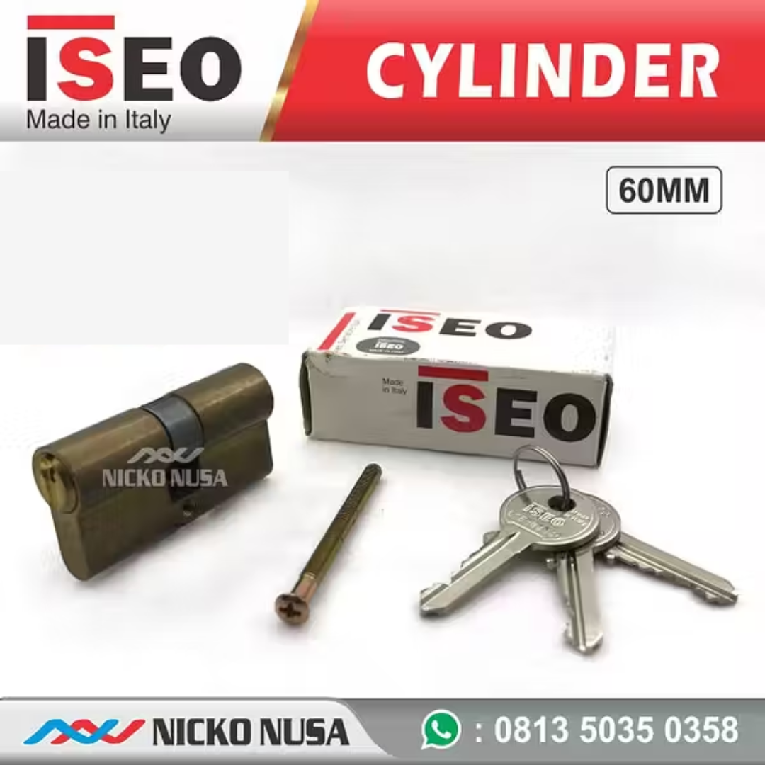 Double Cylinder ISEO F5 60 mm PB, Kunci Pintu Itali, Cylinder Pintu Itali