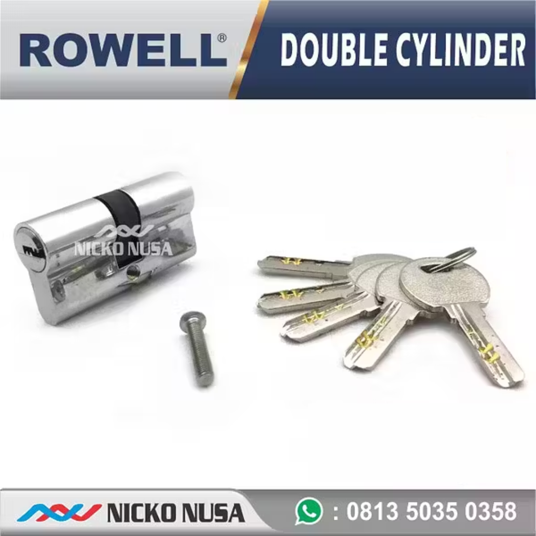 Double Cylinder Komputer Key ROWELL 60 MM PSS , Kunci Pintu, Cylinder Pintu