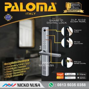 Digital Lock PALOMA DLP 5102 SLIM PANEL - SILVER PEARL (TUYA WIFI)