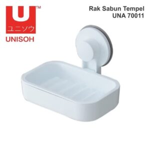 Unisoh Tempat Sabun Rak Sabun Tempel Tanpa Paku UNA 70025 White