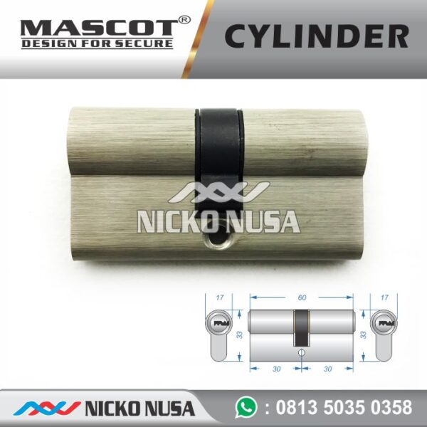 Double Cylinder MASCOT 60mm SN, Kunci Pintu, Cylinder Pintu - Gambar 3