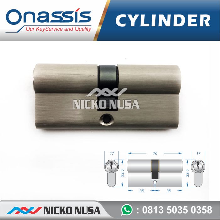 Silinder Kunci Pintu Onassis DCK CY/ONS 70MM ATMOSTECH Double Cylinder Computer Key - Gambar 3