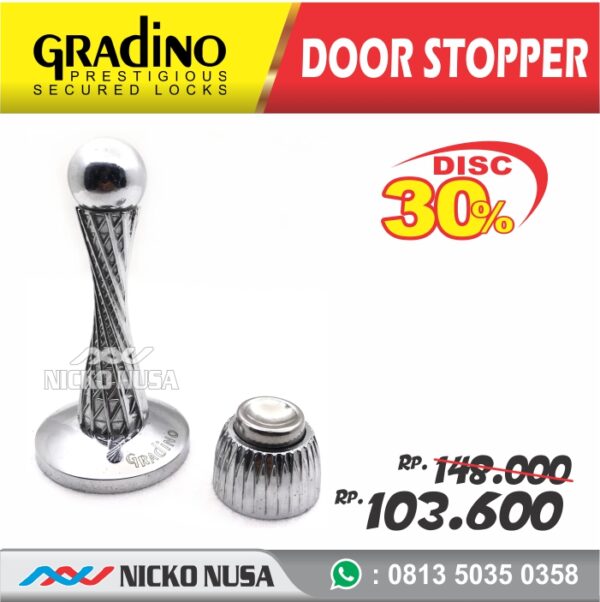 DOOR STOPER MAGNET GRADINO STP 915 CHR Penahan Pintu, Stoper Pintu, Penahan Pintu rumah - Gambar 2