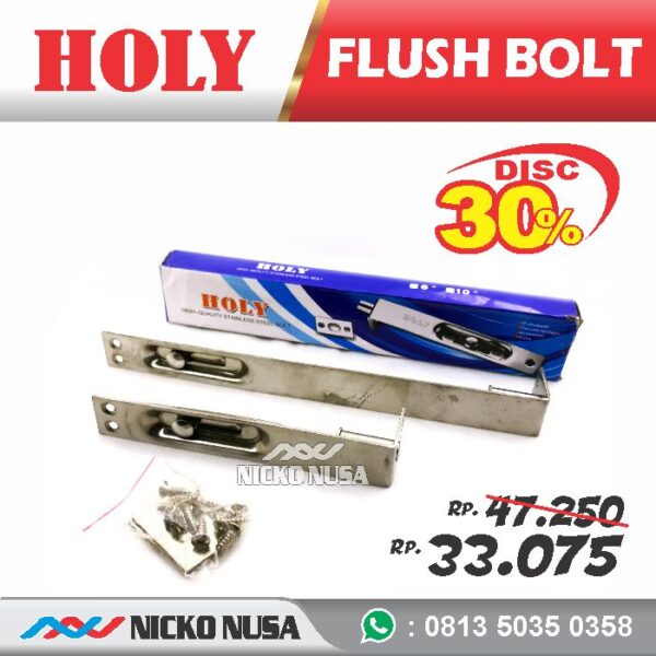 Flush Bolt HOLY SS 6"/10" Grendel Tanam Slot Tanam