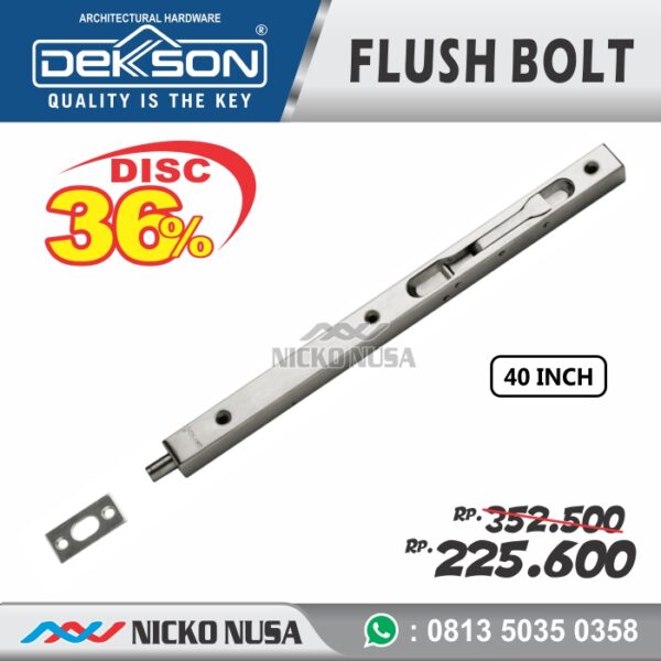 Flush Bolt Dekkson Dekson FB 040 40" Inch 100 cm Grendel Tanam Slot Pintu Kayu