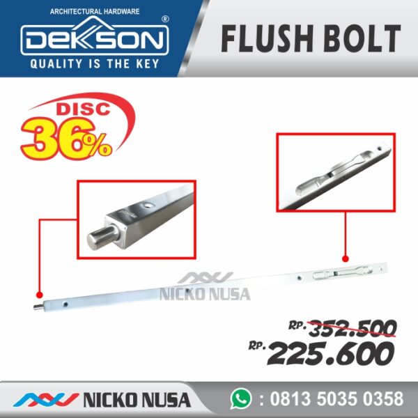 Flush Bolt Dekkson Dekson FB 040 40" Inch 100 cm Grendel Tanam Slot Pintu Kayu - Gambar 3