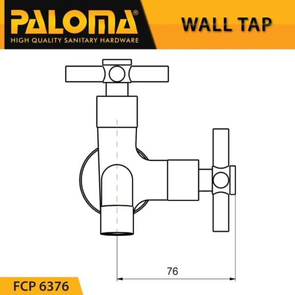 KRAN PALOMA FCP 6376 JUPITER 1/2" TWO WAY TAP 6376 CHROME - Gambar 3