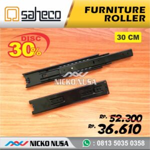 Rel Laci Ball Bearing SAHECO 300mm GALV BLK Double Track Full Extension