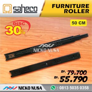 Rel Laci Ball Bearing SAHECO 500mm GALV BLK Double Track Full Extension