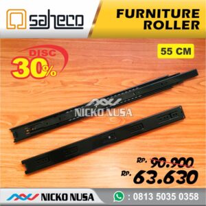 Rel Laci Ball Bearing SAHECO 550mm GALV BLK Double Track Full Extension