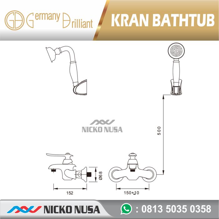 Shower Mandi GBC998A SINGLE LEVER SHOWER MIXER - Gambar 2