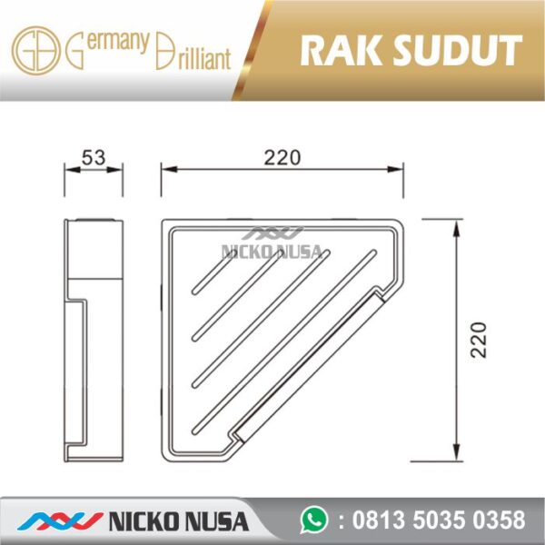 Rak Kotak / Tempat Shampoo / Perlengkapan Mandi GBN79BW SHOWER BASKET W/ WIPER - Gambar 2