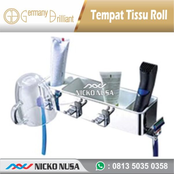 Germany Briliant Rak Tempat Sikat Gigi Tempel Tembok GBN7RW TOOTH BRUSH HOLDER WHITE