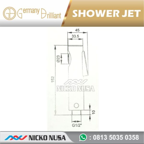 GERMANY BRILLIANT VERISA GBSN8C SHOWER SPRAY CROME - Gambar 2