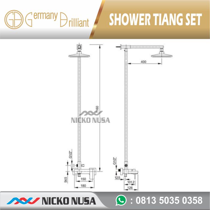 GERMANY BRILLIANT GBV1899F SINGLE LEVER COLUMN SET - Gambar 3