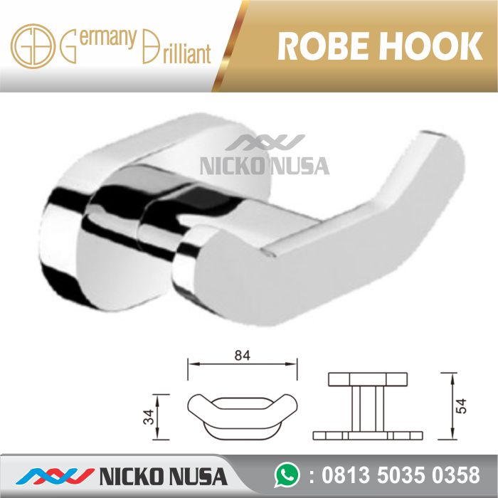GANTUNGAN BAJU 2 CABANG / ROBE HOOK GERMANY BRILLIANT GBY69010