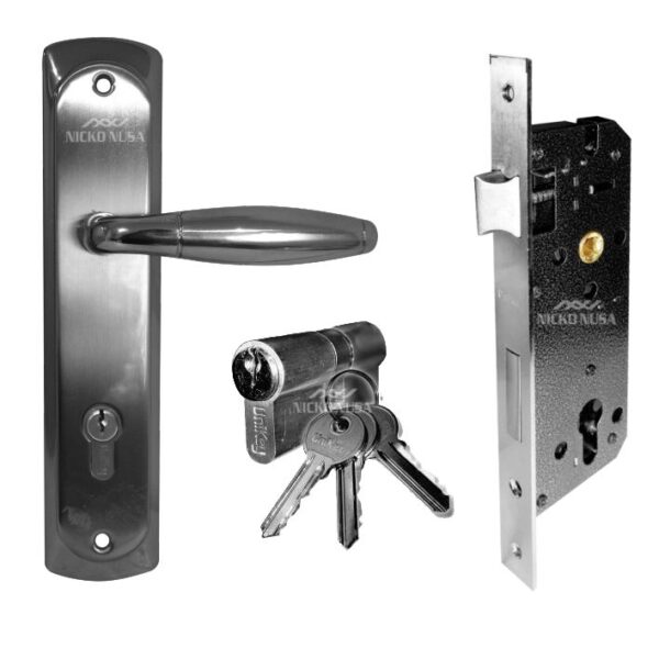 Handle Plate Set UNIKEY UK 1594 SN/CP (Handle Plate+Body+Cylinder)
