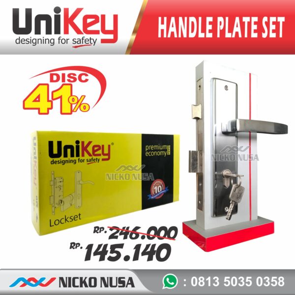 Handle Plate Set UNIKEY UK 1535 SN/CP ( Handle+Body+CYLINDER )