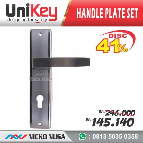 Handle Plate Set UNIKEY UK 1535 SN/CP ( Handle+Body+CYLINDER ) - Gambar 3