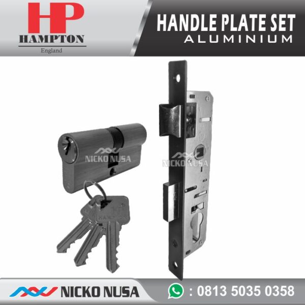 Handle Plate Set Aluminium Hampton 2170 SET (Handle+Body+Cylinder) BLACK - Gambar 3