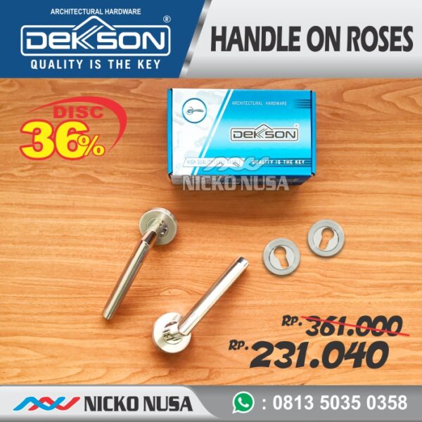 Handle Pintu Dekson/Dekkson LHTR 0019 SSS Lever Handle Tube Roses - Gambar 3