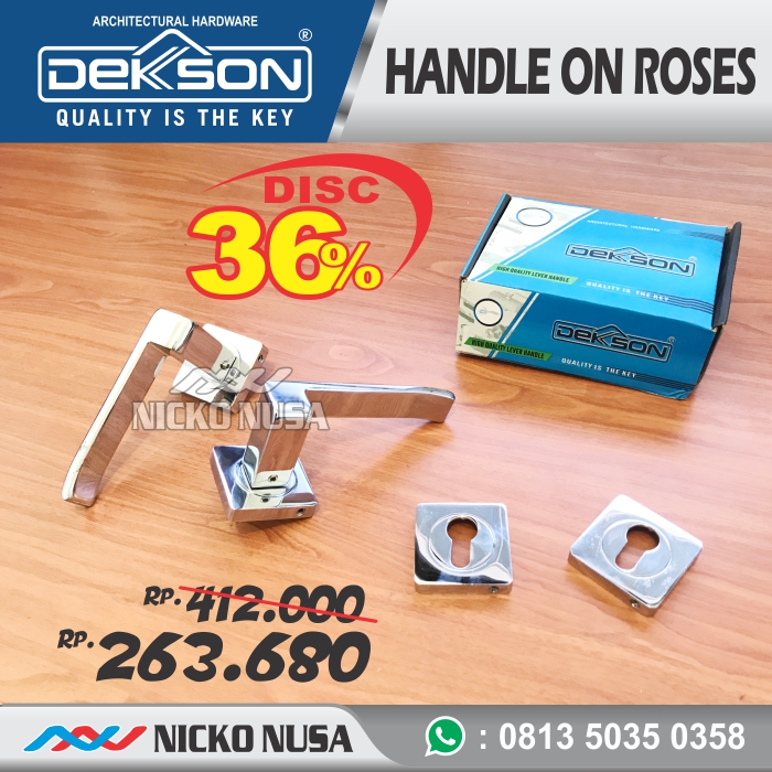 Handel Pintu Dekkson LHR 9991 CP , Lever Handle Pintu Kayu, Kunci Pisah - Gambar 2