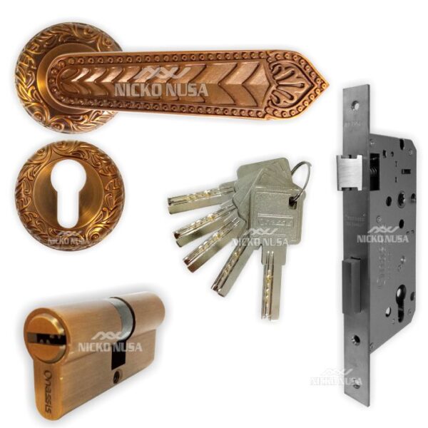Handle Roses Set ONASSIS EMPIRE MCF ANTIQ ( Handle Pisah+Body+Cylinder )
