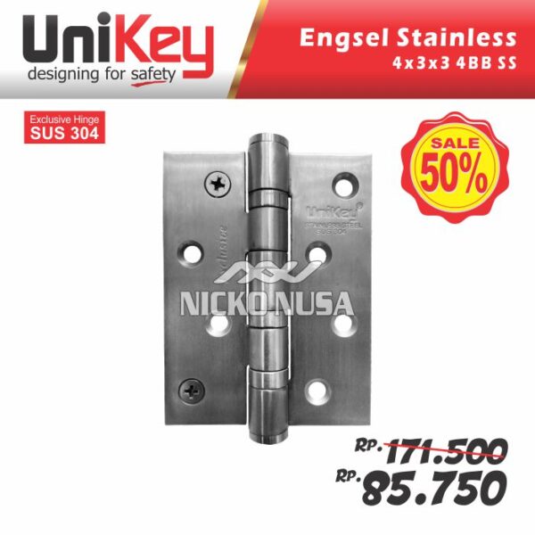 Engsel Unikey UK 123 4x3x3 4BB SS Engsel Pintu / Jendela