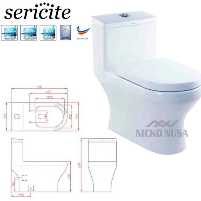 Closet sericite type : WC 1038 one piece dual flush 3/6 liter - Gambar 2