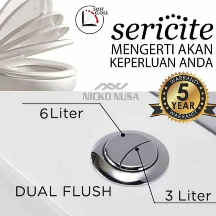 Closet SERICITE type: WC 1035/ LC 5028 two piece dual flush 3/6 liter - Gambar 3