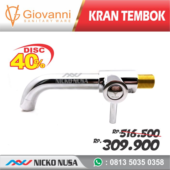 Keran Tembok GIOVANNI GV3D03-A Keran Tembok Dinding Keran Bak Mandi - Gambar 2