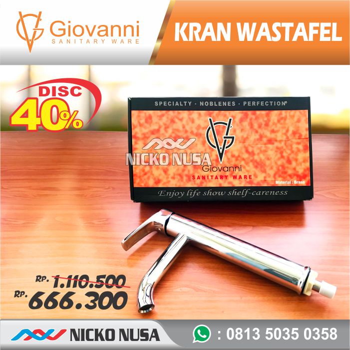 Kran Wastafel GIOVANNI GV2810-C 30CM GVN Keran Cuci Tangan Meja Keran Wastafel Sink - Gambar 2
