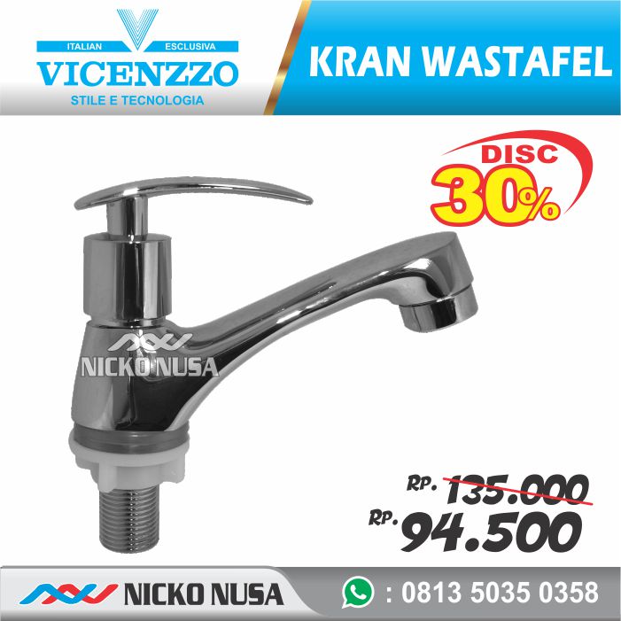 Kran Wastafel VICENZZO VZ 3030 Cold Kuningan Keran Cuci Tangan Meja Keran Wastafel Sink