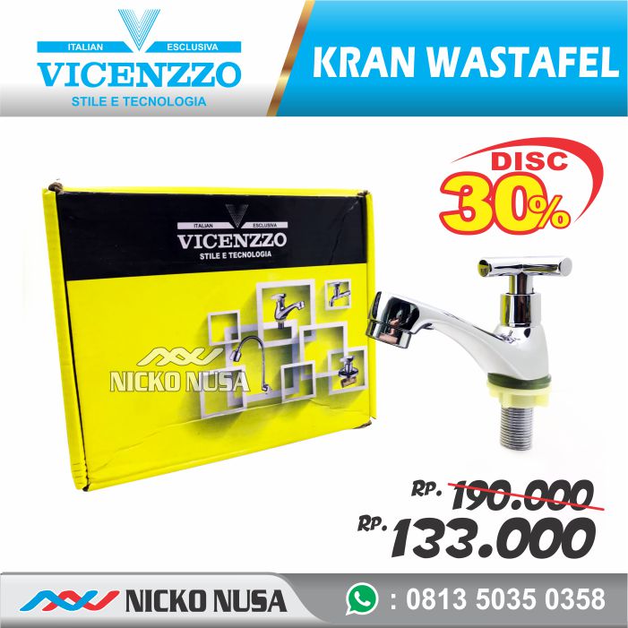 Kran Wastafel VICENZZO VZ 926 BALING KUNINGAN Keran Cuci Tangan Meja Keran Wastafel Sink - Gambar 2