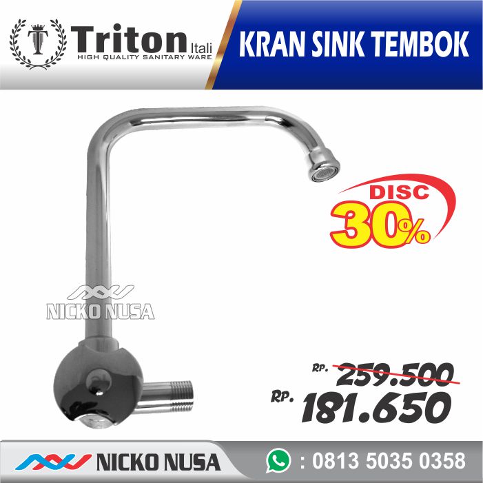 Keran Sink Tembok TRITON FT88262 LM GVN Kran BCP Tembok Keran Sink Cuci Piring Dapur Kran Air Dingin
