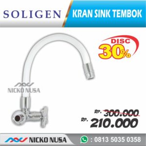 Keran Sink Tembok SOLIGEN Angsa 308 Flexible White Keran Sink Fleksibel Cuci Piring Dapur Tembok Kran Air Dingin