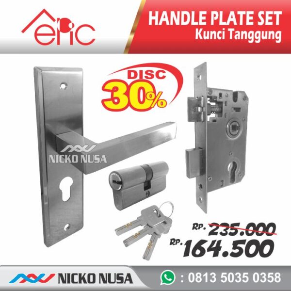Handle Plate Pendek Set KT EPIC 905 SS (Handle Plate+Body+Cylinder)