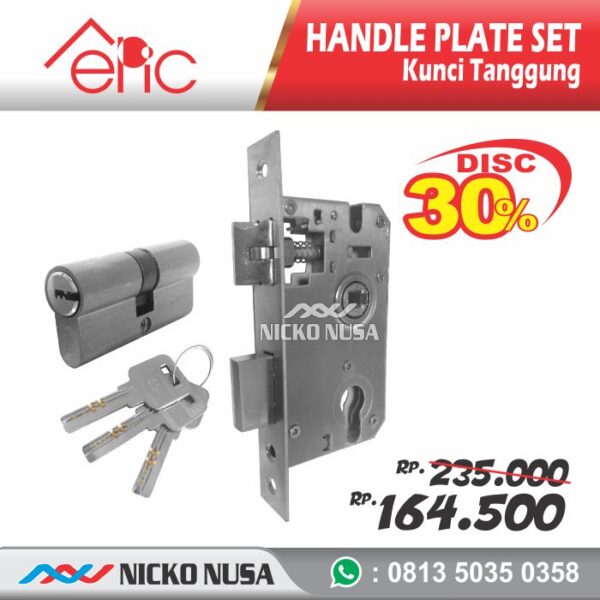 Handle Plate Pendek Set KT EPIC 905 SS (Handle Plate+Body+Cylinder) - Gambar 3