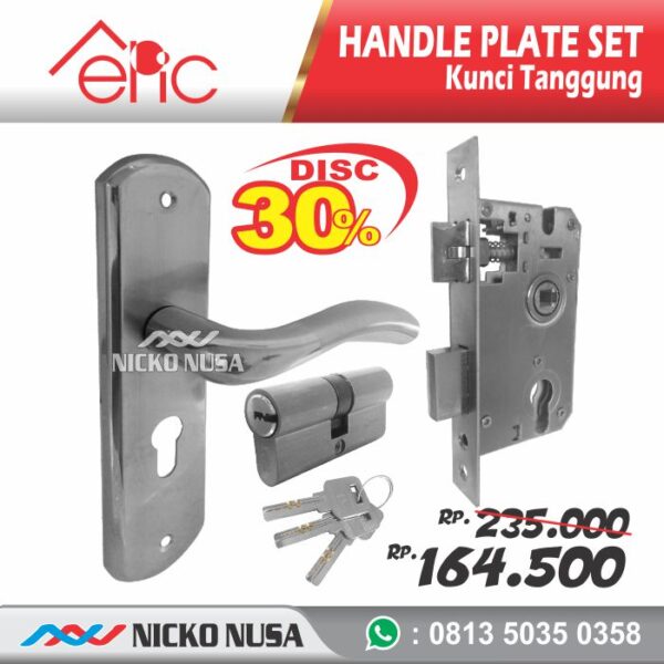 Handle Plate Pendek Set KT EPIC 906 SS (Handle Plate+Body+Cylinder)