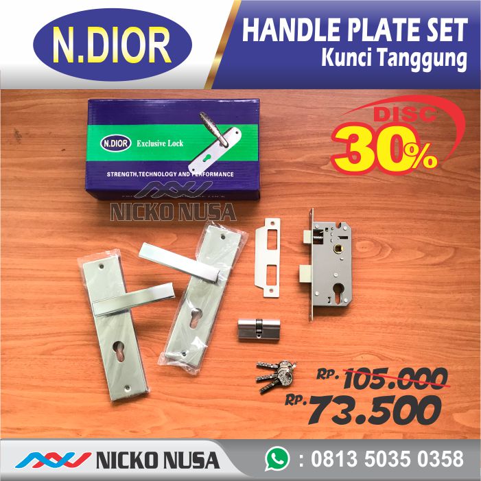 Handle Plate Pendek Set KT N.DIOR 202-2 SQUARE Handle Plate Body Cylinder