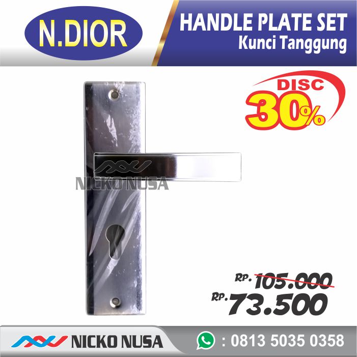 Handle Plate Pendek Set KT N.DIOR 202-2 SQUARE Handle Plate Body Cylinder - Gambar 2