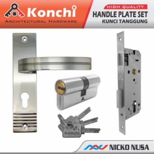 Handle Plate Pendek Set K10-5804 SN +NP (Handle Plate+Body+Cylinder)
