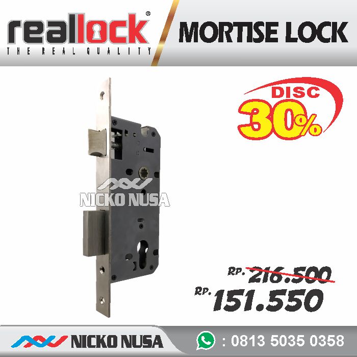 Lockcase REALLOCK LC RLK 50 SS Mortise Lock Body Kunci Swing - Gambar 2